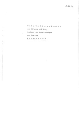 Unterhaltsreglement Unterhaltsreglement