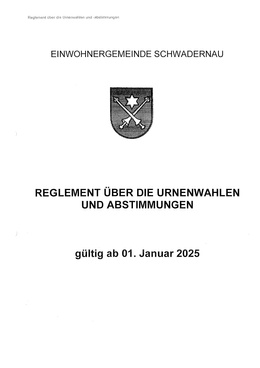 Reglement über die Urnenwahlen. Gültig ab 01.01.2025