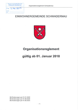 Organisationsreglement Organisationsreglement