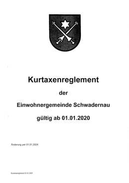 Kurtaxenreglement 01.01.2020, Änderung 01.01.2024 Kurtaxenreglement